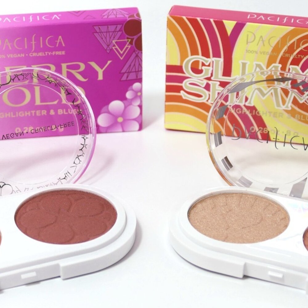 PACIFICA Beauty Glimmer Shimmer OR Cherry Gold Highlighter & Blush Duo CHOOSE